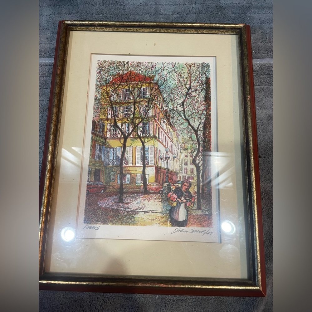 Limited Edition Original Color Lithograph Hand Signed John Speirs Paris 1980